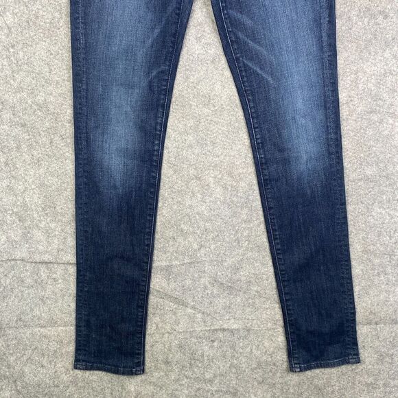 7 For All Mankind Jeans Womens 26 Roxanne Dark Blue Skinny Stretch Denim 30x31 - Picture 3 of 13